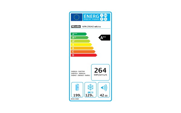MIELE KFN 29142 D edt/cs - &Eacute;tiquette &eacute;nergie