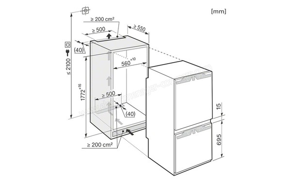 MIELE KFN 37282 iD - Schema d'encastrement
