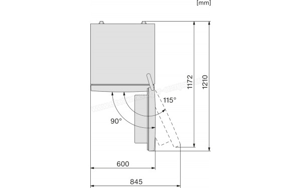 MIELE KFN 4394 ED Blanc - Dimensions