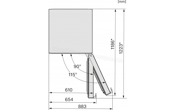 MIELE KFN 4795 AD BlackSteel - Dimensions