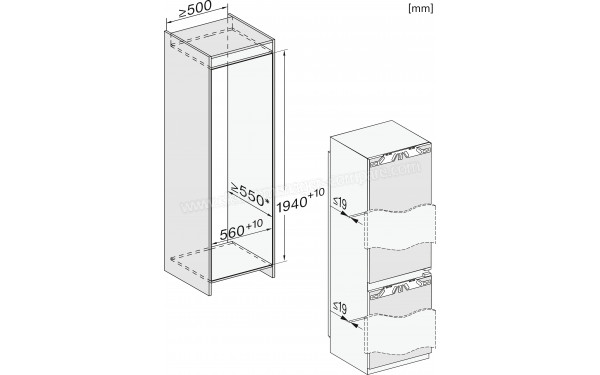 MIELE KFN 7844 C - Dimensions