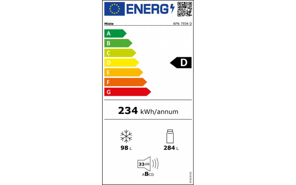 MIELE KFN 7934 D - &Eacute;tiquette &eacute;nergie v2