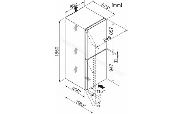 MIELE KFNS 28463 E EDT/CS - Dimensions
