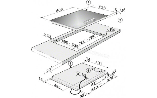 MIELE KM 3034-1 - Sch&eacute;ma technique