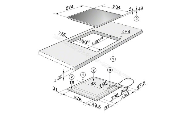 MIELE KM 6113 - Niche d'encastrement