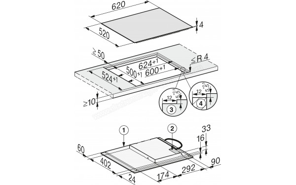 MIELE KM 7363 FL - Dimensions
