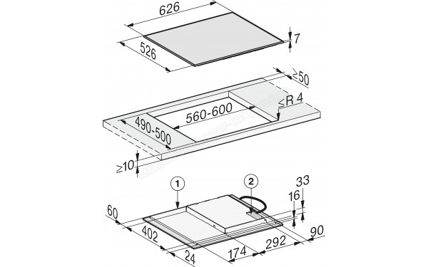 MIELE KM 7363 FR - Dimensions