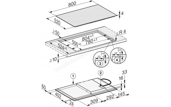 MIELE KM 7373 FL - Dimensions