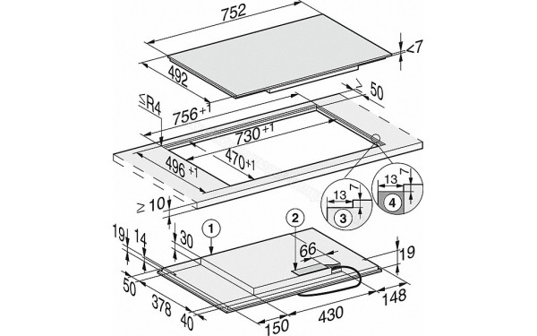 MIELE KM 7414 FX - Sch&eacute;ma technique