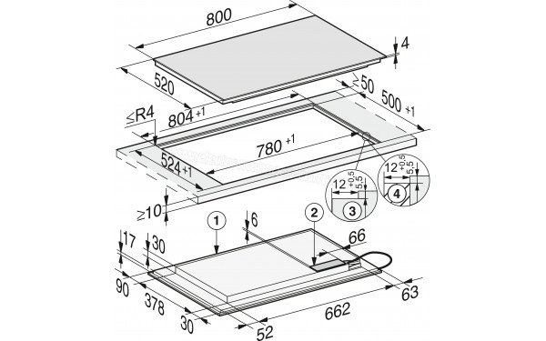 MIELE KM 7576-2 FL 125 Gala Ed - Dimensions