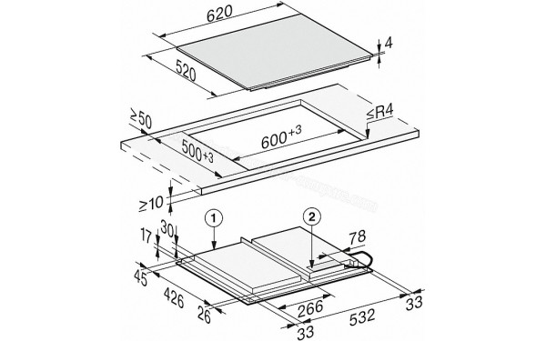 MIELE KM 7667 FL - Sch&eacute;ma technique