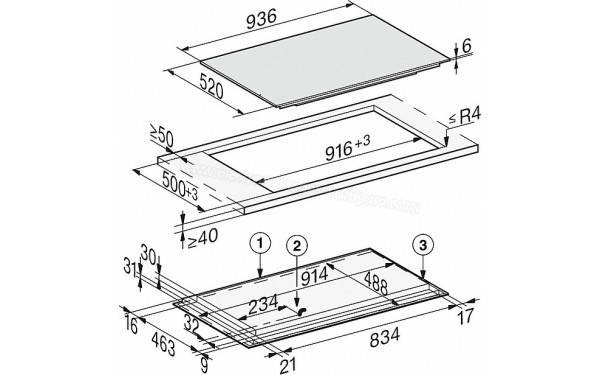 MIELE KM 7999 FL - Dimensions