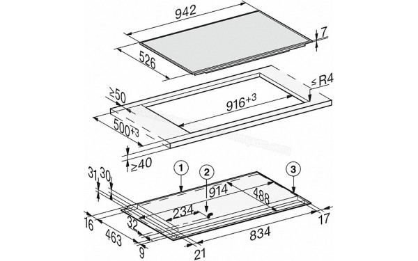 MIELE KM 7999 FR - Dimensions