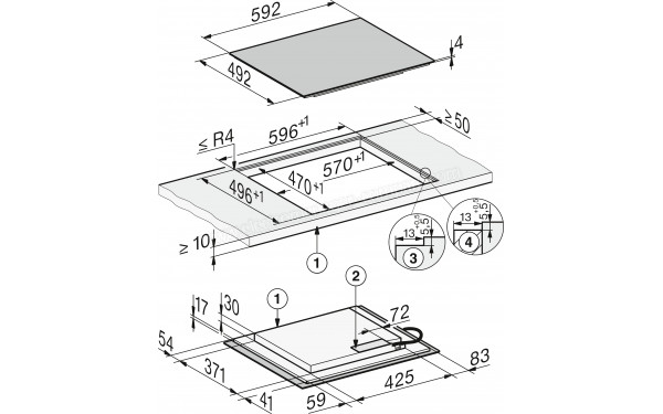 MIELE KM 8463 FX - Dimensions
