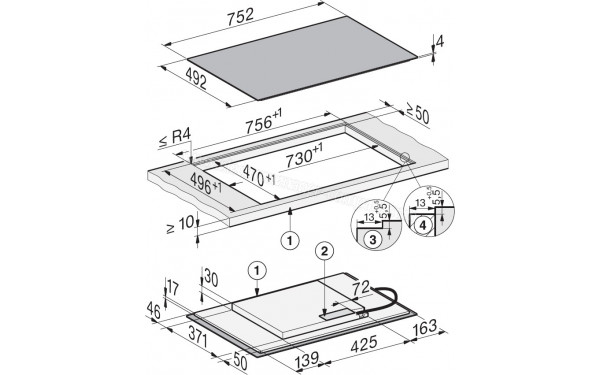 MIELE KM 8483 FX - Dimensions