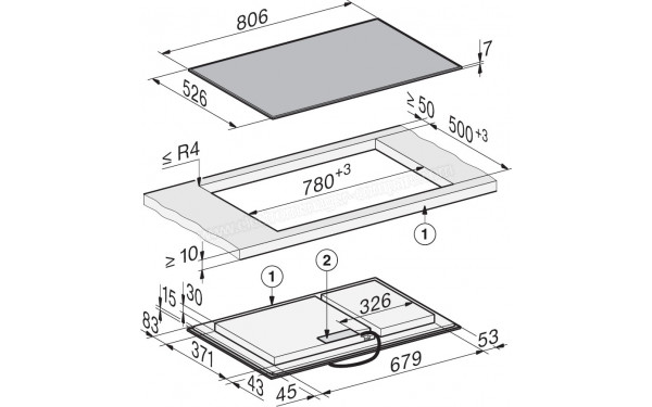 MIELE KM 8585-2 FR - Dimensions