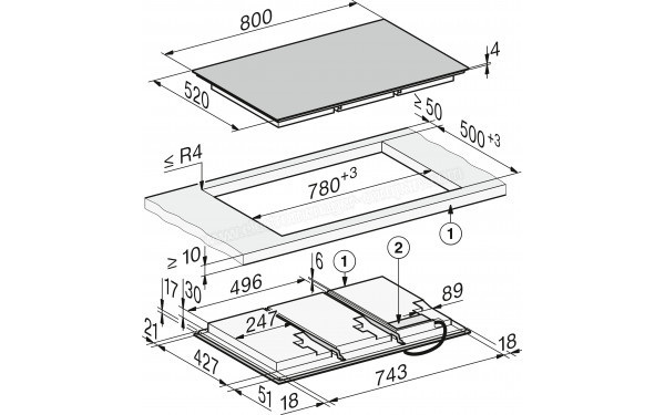 MIELE KM 8684-2 FL - Dimensions