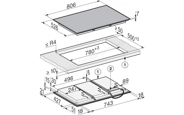 MIELE KM 8684-2 FR - Dimensions