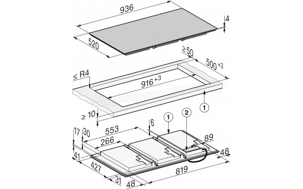 MIELE KM 8695-2 FL MattFinish - Dimensions
