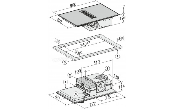 MIELE KMDA 7272-1 FR Silence - Dimensions