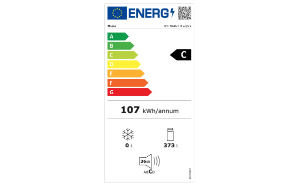 MIELE KS 28463 D ed/cs - &Eacute;tiquette &eacute;nergie v2
