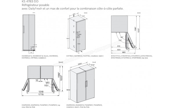 MIELE KS 4783 D D BST - Dimensions