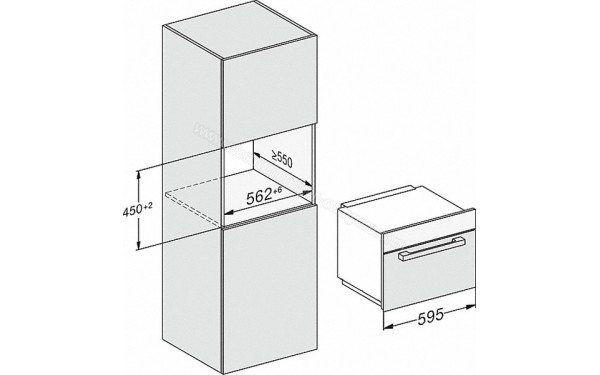 MIELE M 7244 TC IN - Sch&eacute;ma technique encastrement en colonne