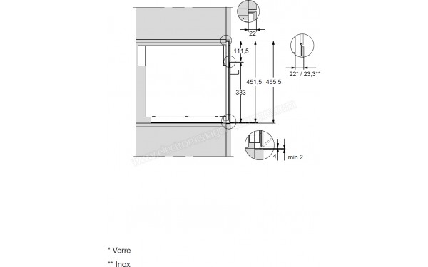 MIELE M 7244 TC NR - Sch&eacute;ma technique vue lat&eacute;rale