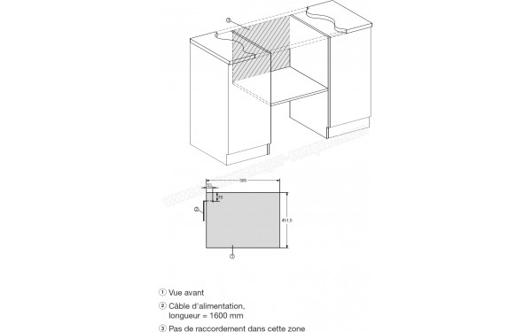 MIELE M 7244 TC NR - Sch&eacute;ma technique raccordement du meuble bas