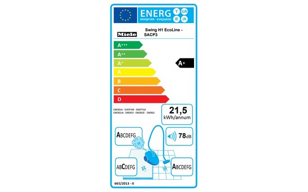 MIELE Swing H1 EcoLine SACP3 - &Eacute;tiquette &eacute;nergie