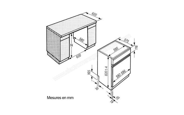 MIELE T 4819 Ci CHD - Sch&eacute;ma d'encastrement