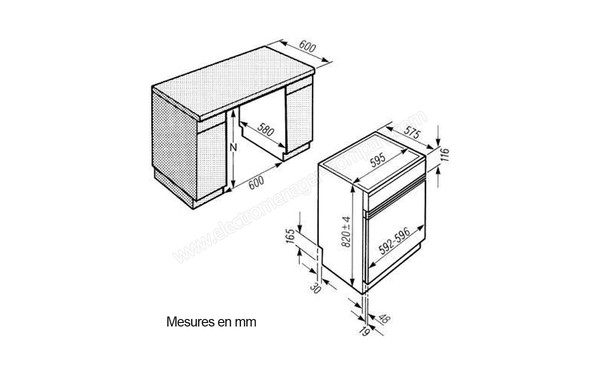 MIELE T 4859 Ci CHD inox - Sch&eacute;ma d'encastrement