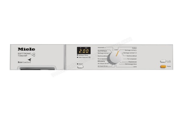MIELE T 8164 WP - Panneau de commandes (cr&eacute;dit : Boulanger)