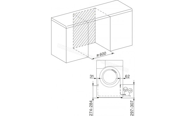MIELE TCC 364 WP - Dimensions