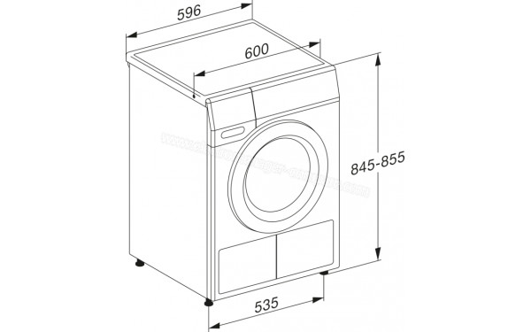 MIELE TCC 364 WP - Dimensions