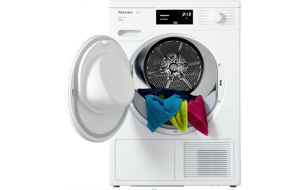 MIELE TCE 520 WP - Vue de face hublot ouvert (cr&eacute;dit : Boulanger)