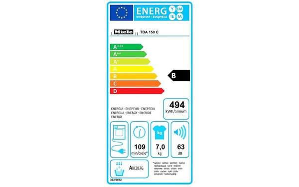 MIELE TDA 150 C - &Eacute;tiquette &eacute;nergie