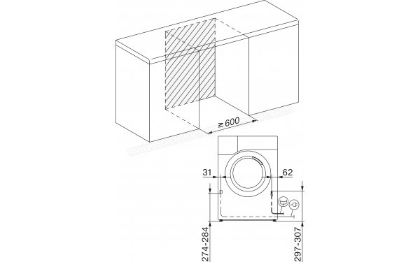 MIELE TED645WP - Dimensions