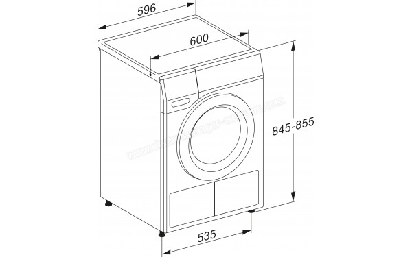 MIELE TED645WP - Dimensions