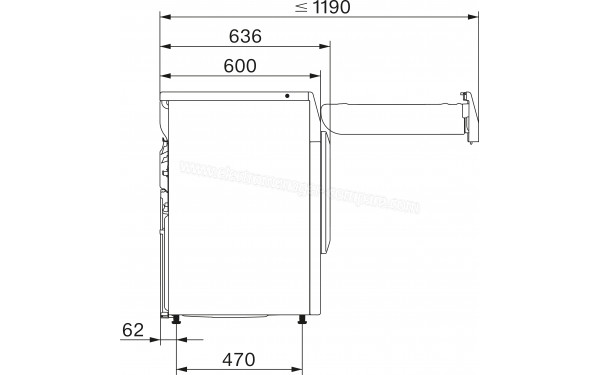 MIELE TED645WP - Dimensions