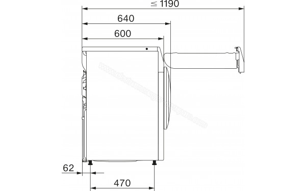 MIELE TED645WP - Dimensions