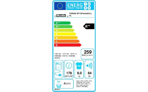 MIELE TKR 650 WP - &Eacute;tiquette &eacute;nergie