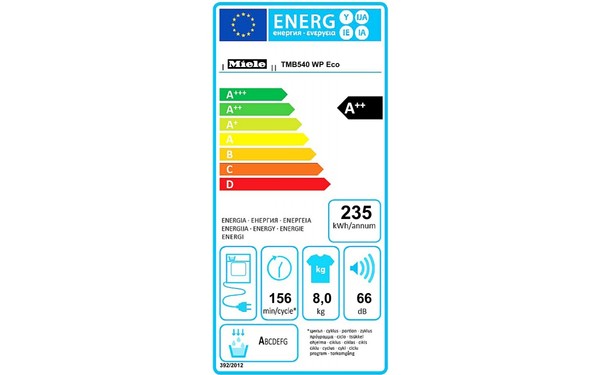 MIELE TMB 540 WP - &Eacute;tiquette &eacute;nergie