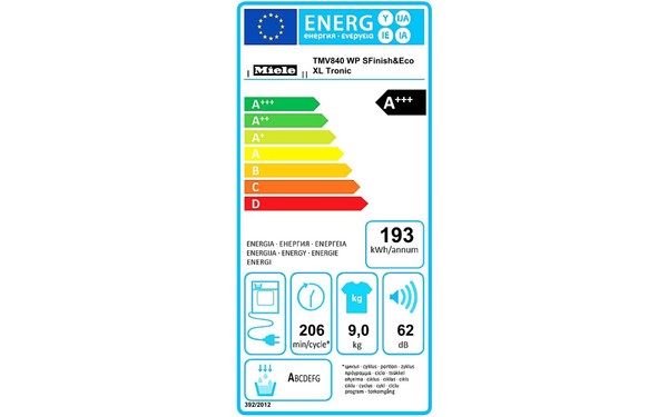 MIELE TMV 840 WP - &Eacute;tiquette &eacute;nergie