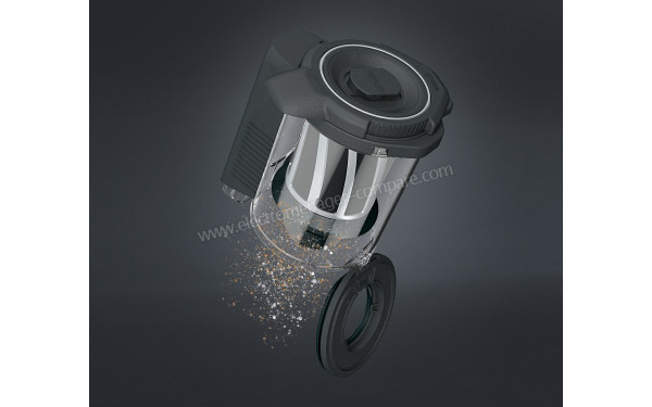 MIELE Triflex HX1 Gris Power SMUL5 - Vue du vidage du bac