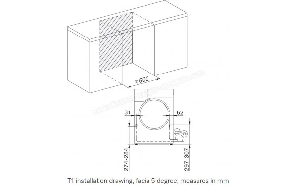 MIELE TSC 643 WP - Dimensions