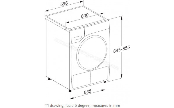 MIELE TSC 643 WP - Dimensions