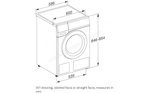 MIELE WCA 132 WCS - Dimensions