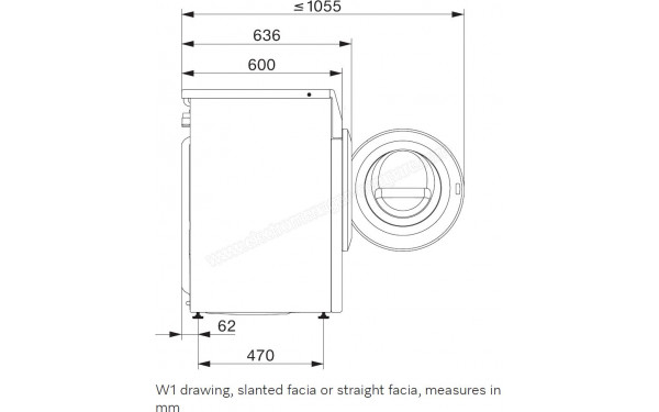 MIELE WCA 132 WCS - Dimensions
