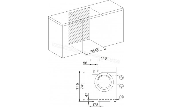 MIELE WCB 100 WCS - Dimensions